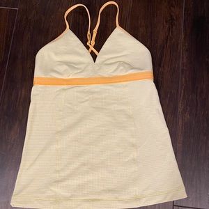 Lululemon Tank Top Yellow/White 4/6